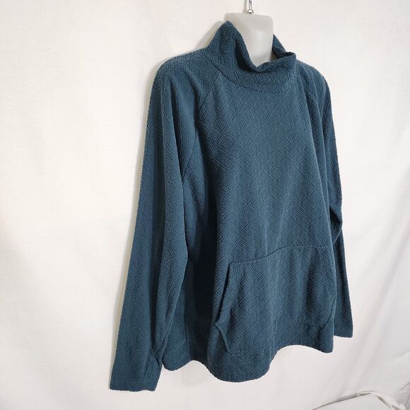 Eddie Bauer Women Sweatshirt Size TL Quest Fleece Funnel Neck Pullover Thumbhole - Picture 4 of 10